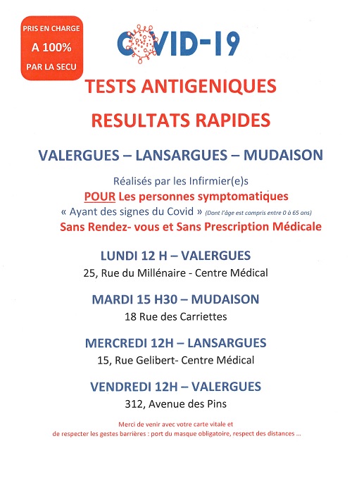 test antigeniques covid 19 valergues